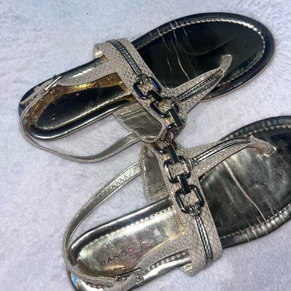 Bandolino Metallic Silver Women's Sandals - Picture 2 of 4